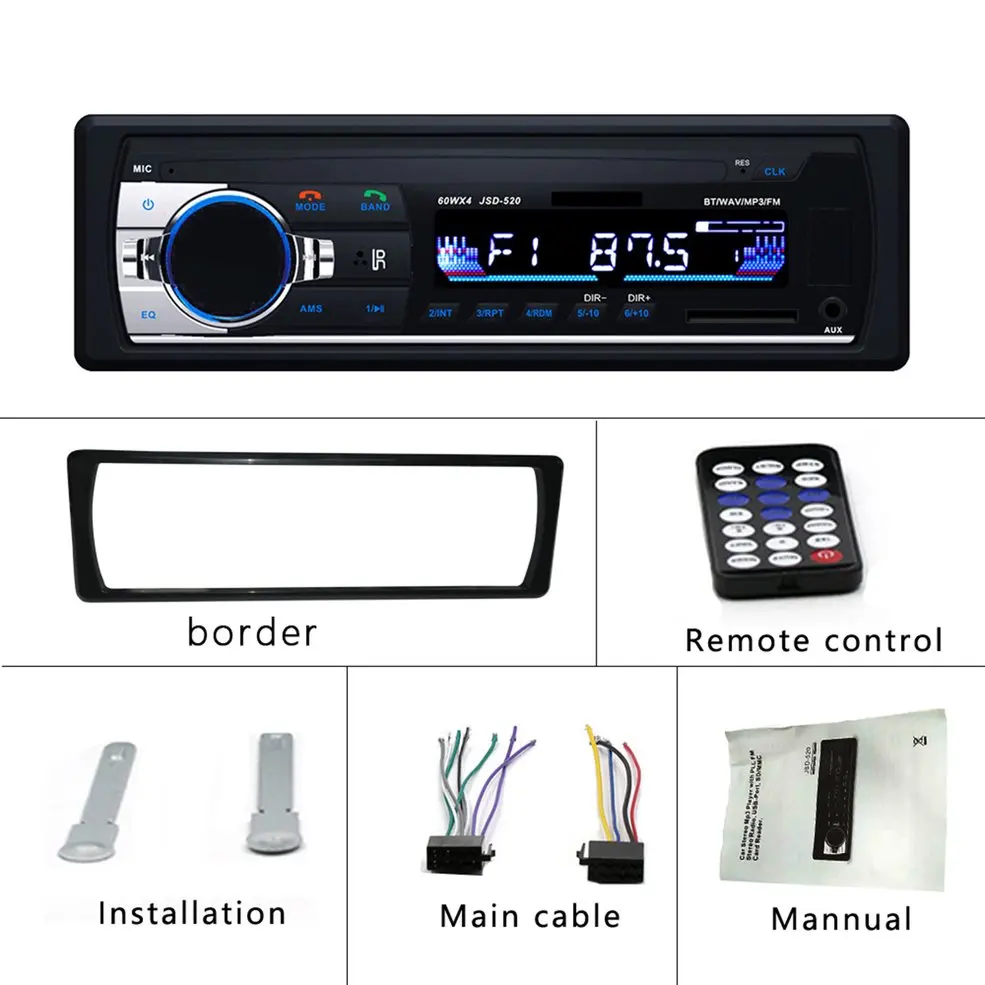 

Universal Design Car Radio LCD Display Car Stereo Audio In-Dash FM Aux Input Receiver USB MP3 Radio Player