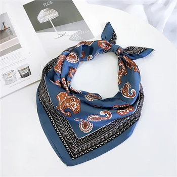 

4Colors Boho Multifunction Bandana Square Scarf for Women/Men Fashion Accessoires Silk-like Hair Handkerchief Bag Scarf 60*60cm