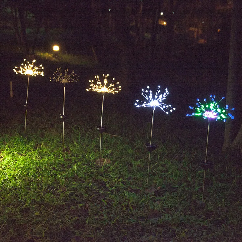 

2pcs 90LED Solar Power Garden Light Christmas Lights Outdoor Fireworks LED Lawn Lamp MJJ88
