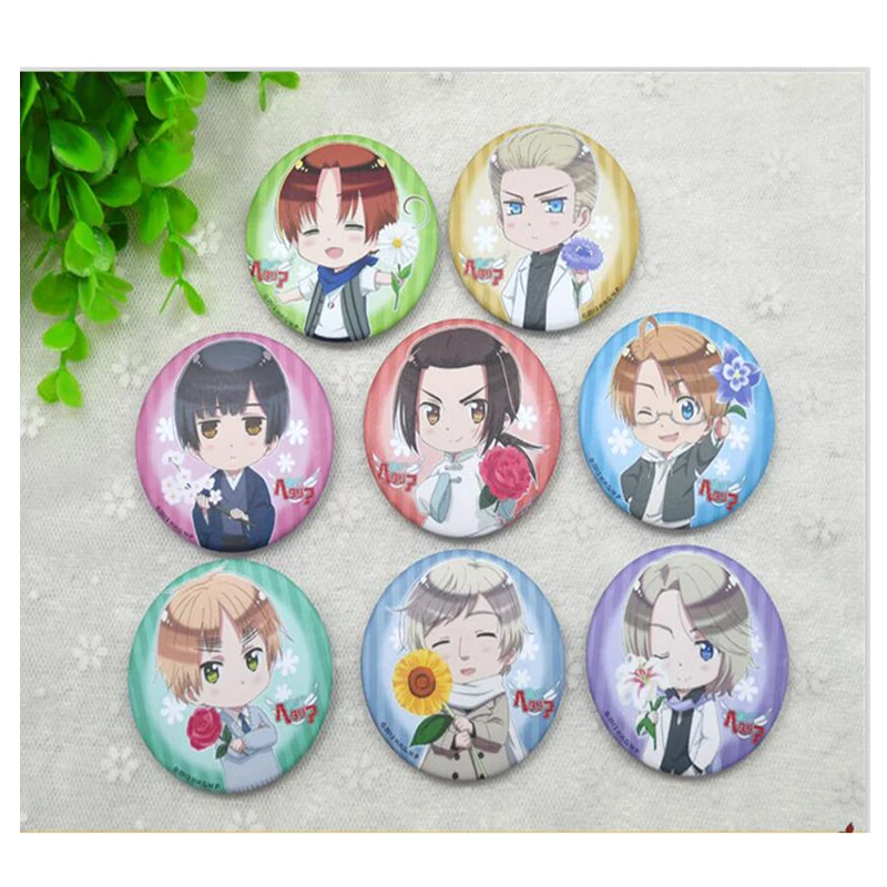 8pcs Set 58mm Anime Axis Powers Hetalia National Flower Russia Italy Us United Kingdom Badge Brooch Anime Very Cute Badge Cute Badges Badge Broochbrooch Anime Aliexpress