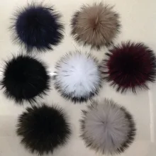 Разноцветные помпоны из натурального меха, вязаные шапочки, шапки Skullies, зимние толстые пушистые Меховые помпоны для вязания, шапки Gorros, сумки, одежда в подарок