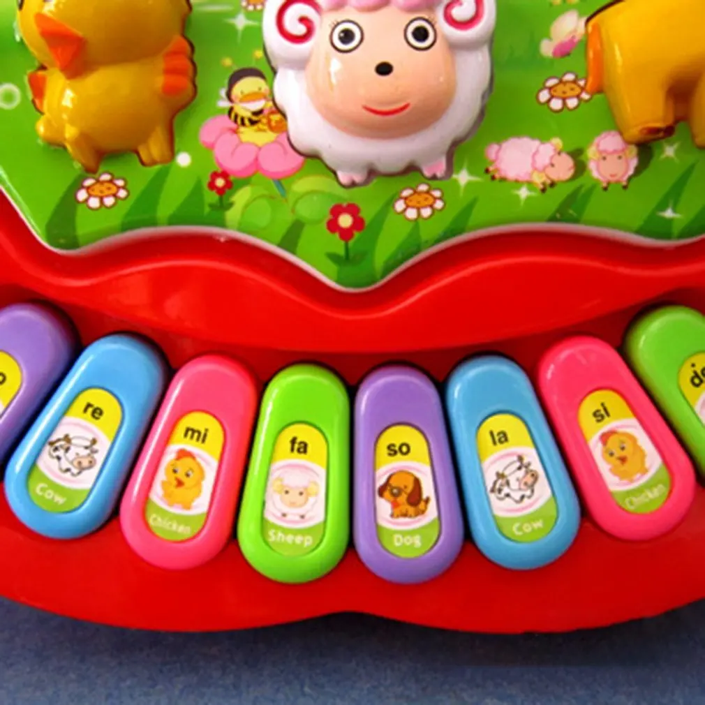 Популярный музыкальный инструмент игрушки с клавиатурой Портативный для малышей и детей постарше скотный двор музыкальное пианино