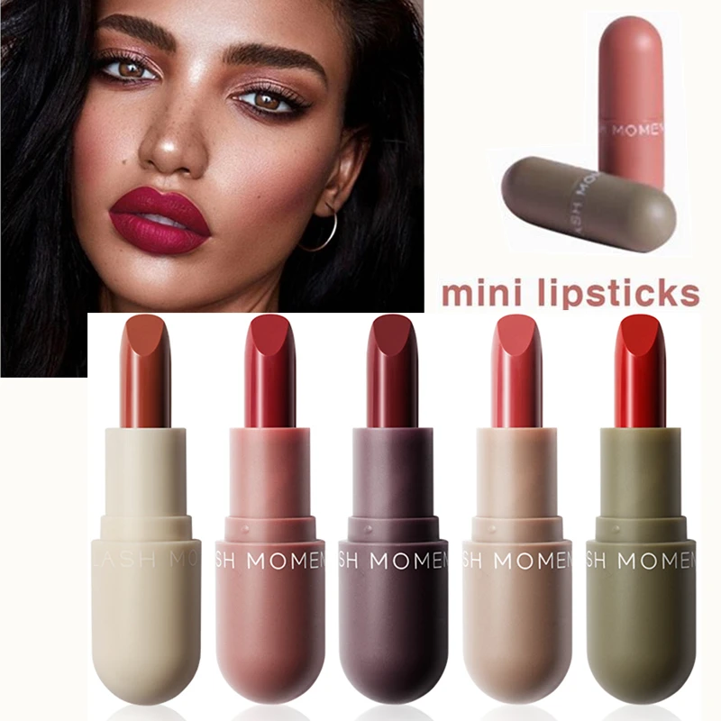 

Flash Moment Matte Lipstick For Lips Lipstick Set Mini Capsule Velvet Lip Stick Sexy Red Batom Lip Tint Nude Makeup Kit Gift Box