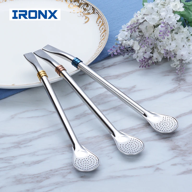 

Yerba Mate Tea Stainless Steel Straws Metal Filter Drinking Reusable Straw With 1 Cleaning brush 20cm 1 PCS