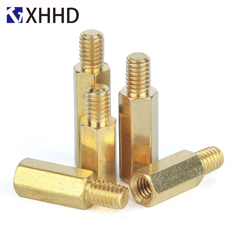 

M4 Single Hex Brass Male Female Standoff Mount Hexagon Threaded Pillar PCB Computer PC Motherboard Spacer Bolt Spacer M4xL+6mm