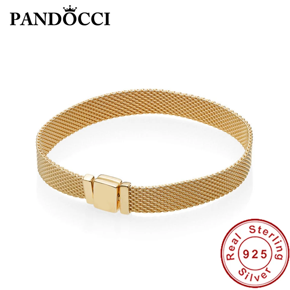 

PANDOCCI 100% 925 Sterling Silver Vintage Charm Women 567712 SHINE REFLEXIONS BRACELETT Jewelry Suitable Valentine's Day