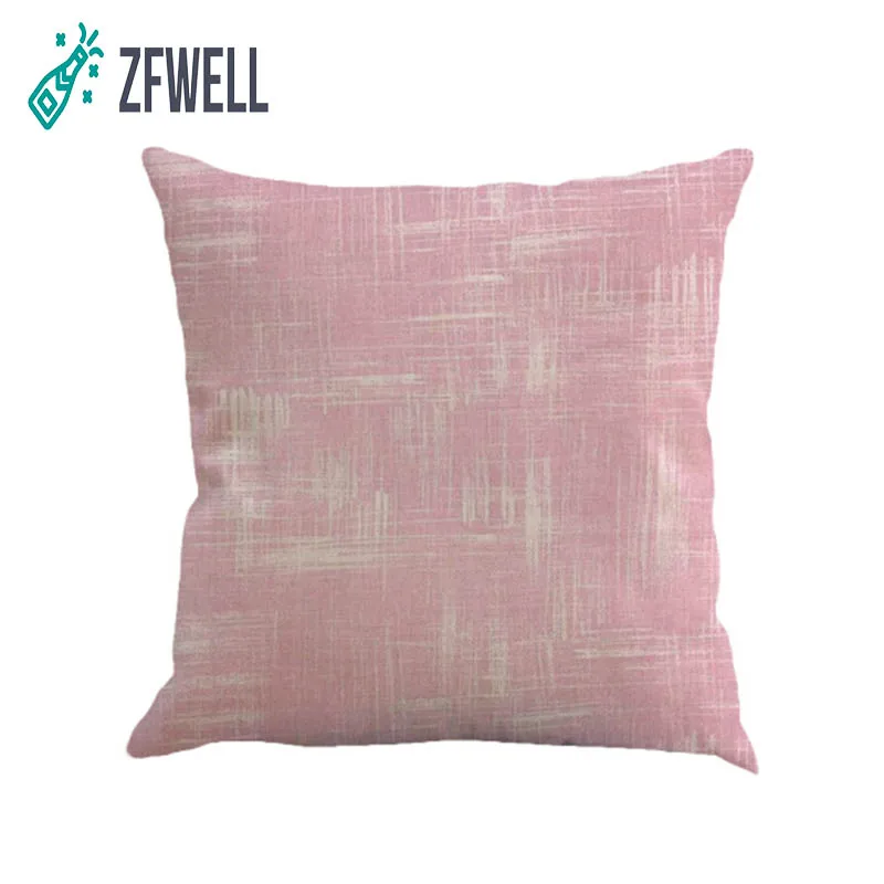 ZFWELL 1pz/الكثير 45*45 سنتيمتر عادي بلون الكتان الوسائد حزب مكتب بسيطة الزخرفية وسادة سيارة أريكة عناق pillowcase.8.5