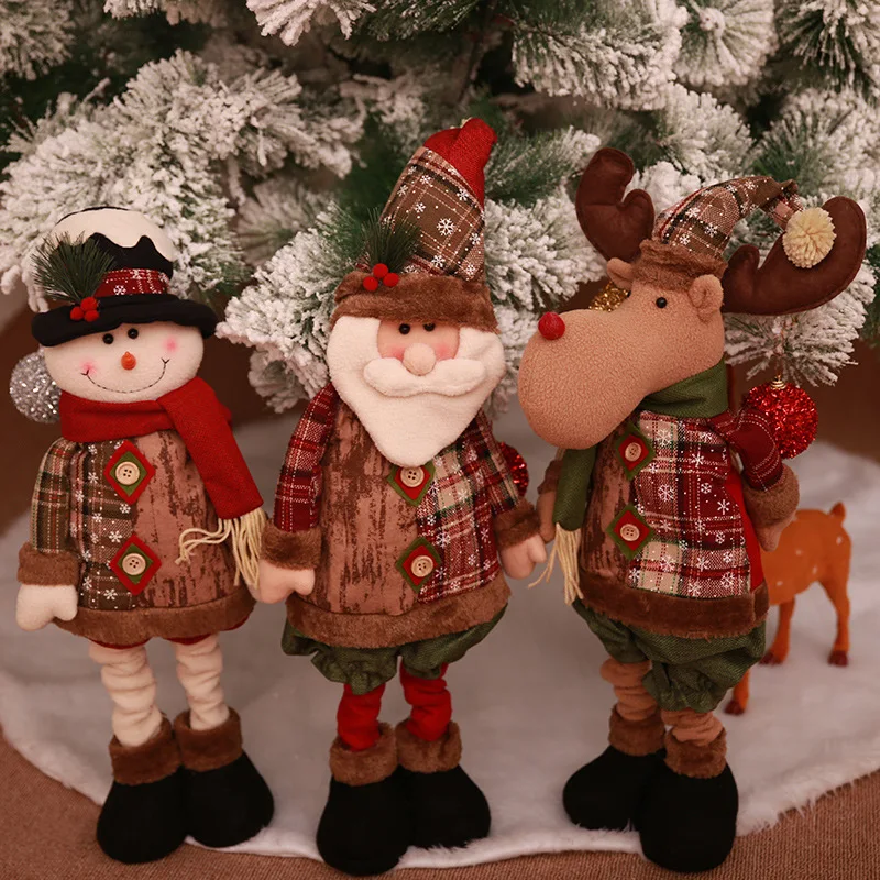 

Extensible Christmas Dolls Sitting Pose Toys Gift For Children Table Decor Lovely Xmas Ornaments Festival Party enfeite de natal