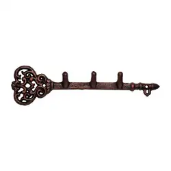 Декоративный настенный брелок | старинный ключ с 3 крючками | настенный | Кантри Стиль чугун