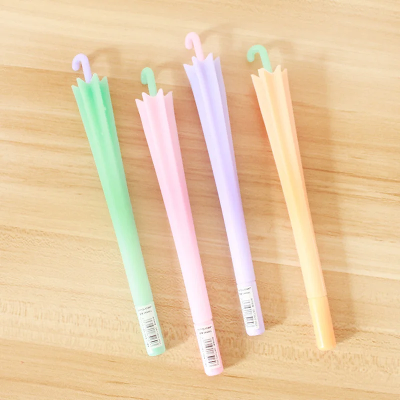 

16 Pcs Little Umbrella Gel Pen 0.5mm Ballpoint Pens for Writing Signature Black Color Ink School Supplies Material Escolar
