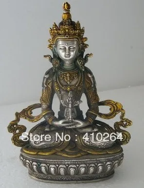 

Chinese Tibet Silver Bronze kuan-yin Statue