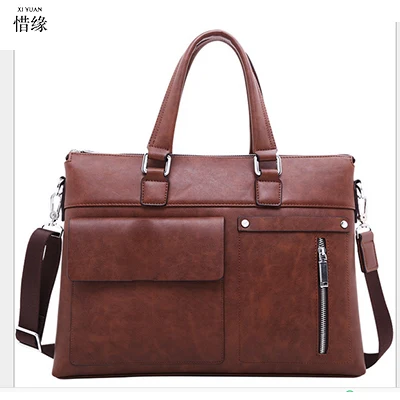 

XIYUAN Genuine Leather handBag Casual Handbags Cowhide Men Crossbody Bags business office Totes Laptop Briefcases shoulder bag