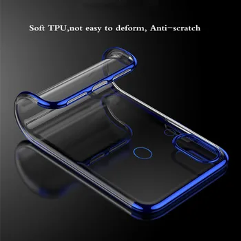 

100pcs Electriplating Soft TPU Clear Back Phone Case For Huawei Honor 10i P Smart Plus Z Y9 Prime Y5 Y7 Y6 Pro 2019 A8S