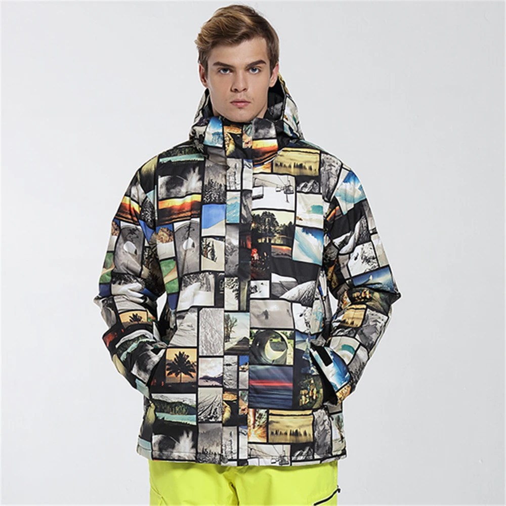 Gsou Snow Winter Ski Jacket Men Outdoor Warmth Waterproof 10000