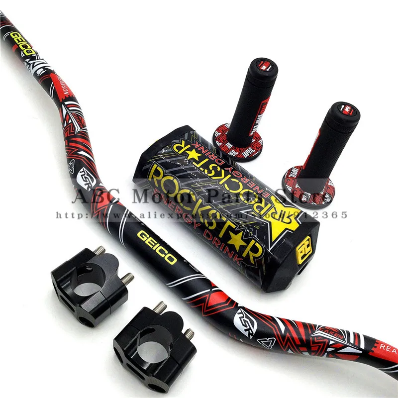 Руль и Грипсы 1 1/8 &quotдля мотокросса велосипед для MX EXC CRF YZF250 KLX RMZ 28 мм|fat bar 28mm