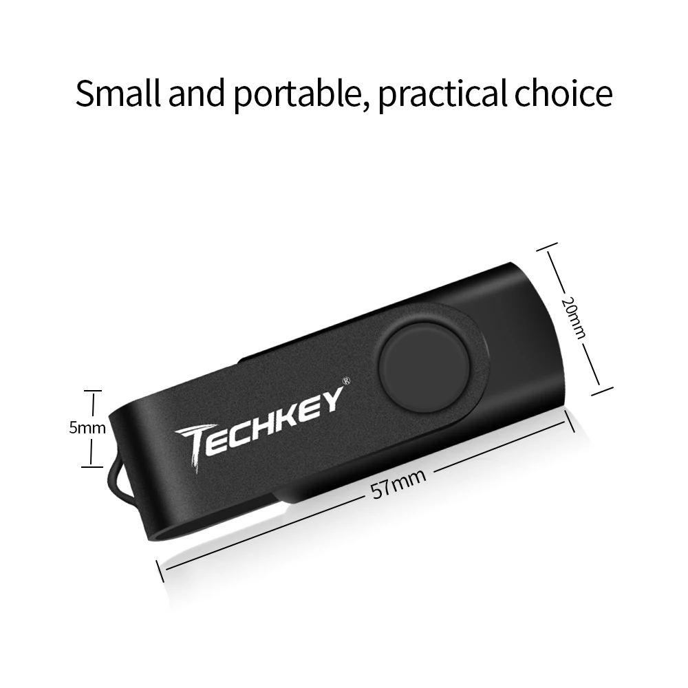 Unidad Flash USB, pendrive TECHKEY de 32GB, 128GB, 64GB, 8GB, 4GB, micro cel, regalo, disco u