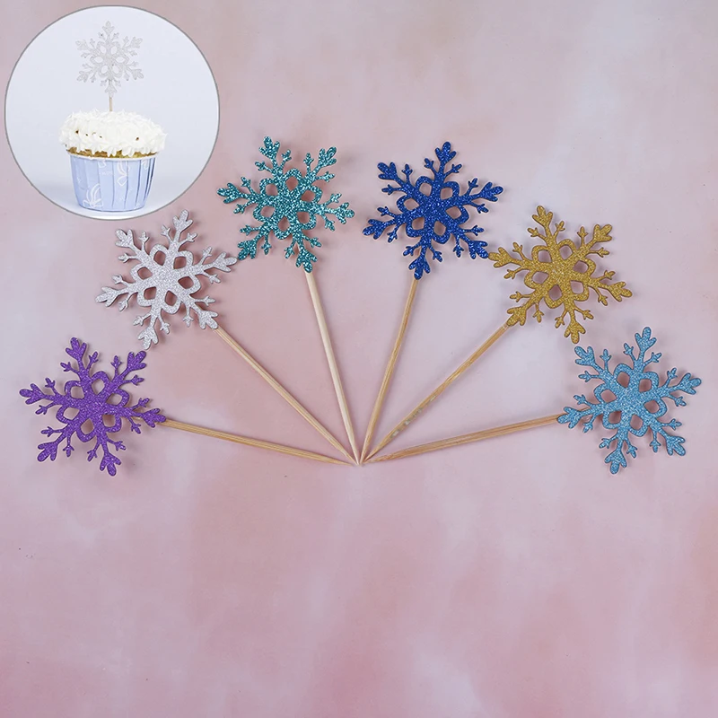 

5Pcs Christmas Cake Flags Birthday Party Bakery Decoration Supplies Dessert Insert Wedding Snowflack Cake Topper