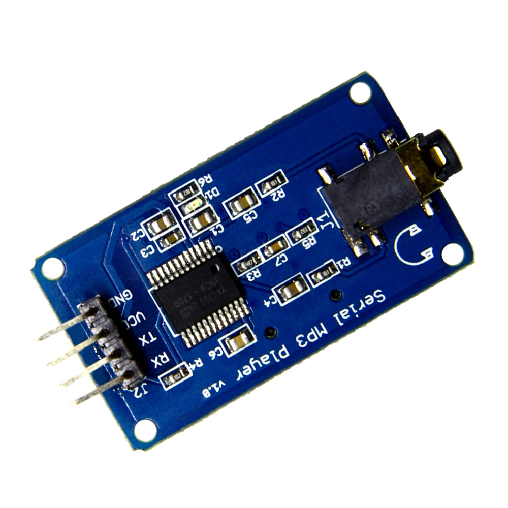 YX6300 UART TTL Serial Control 3.2-5.2V MP3 Music Player Module Support Micro SD/SDHC Card | Электроника