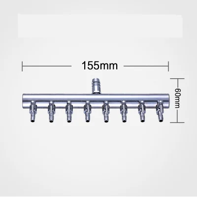 Воздушный сплиттер из нержавеющей стали, аквариумные аксессуары, 4, 6, 8, 10, 12 способов, встроенный регулирующий клапан для 4*6 мм, кислородный насос, шланг на входе Dia8mm - Цвет: 8 ways