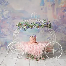 Реквизит для фотосъемки новорожденных; реквизит для студийной фотосъемки маленькой кровати принцессы; элегантный белый реквизит с изображением тыквы из железа