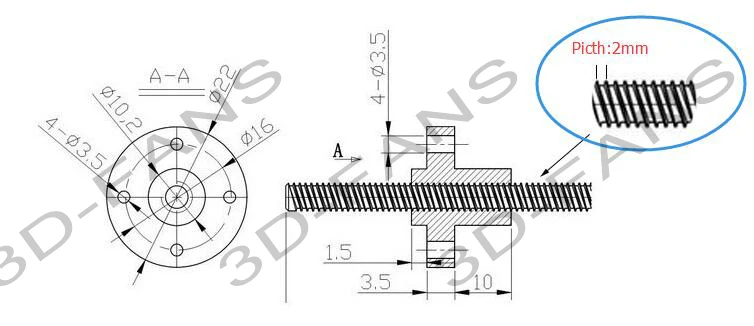1 шт. трапециевидная свинцовая гайка Корпус кронштейн для 3D-принтеров Reprap CNC(не включает винт