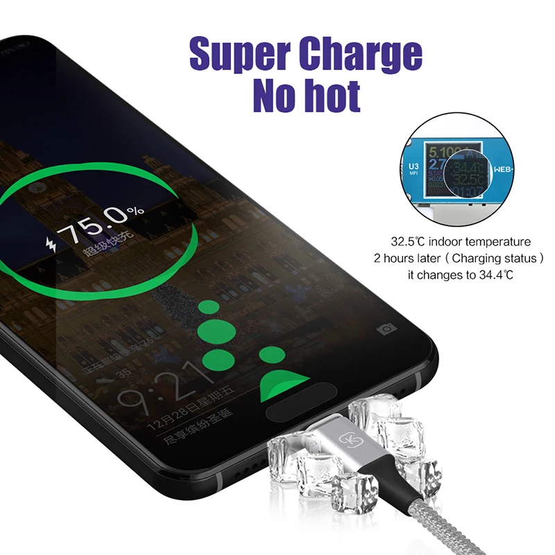 Магнитные Кабели usb type C 5A QC 4,0 супер быстрая зарядка для huawei P10 20 mate 20 pro honor 10 20 phone Data SIKAI серебристый черный