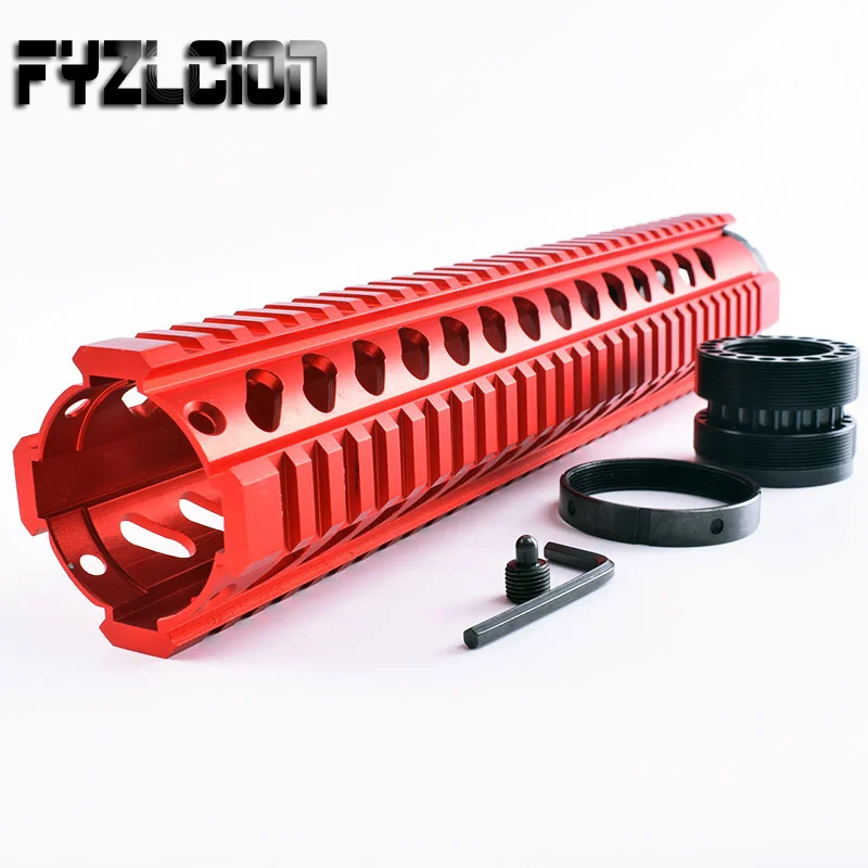 

Red Hunting Gun modification Accessories 12inch Quad Rail Handguard Rails Guide for Standard Carbine Length AR15 M16 Rifles