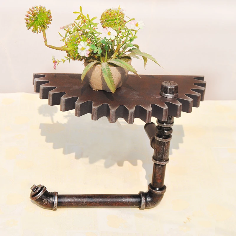 

Cute Gear Shape Storage Racks Wooden Craft Home Decoration Accessories Modern Wall Hanging Decoration Gift