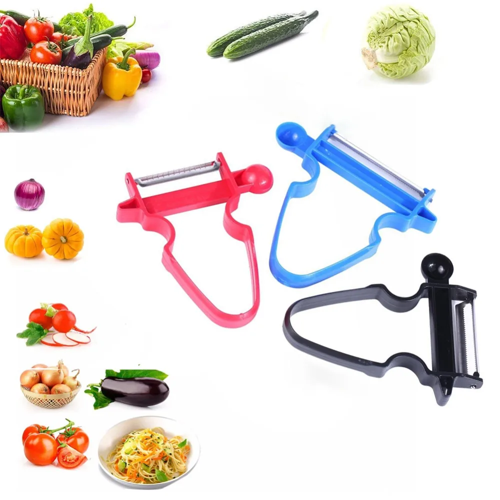

3Pcs Magic Peeler Slicer Grinder Shredder Multi-purpose Julienne Cutter for Vegetables Fruits Magic Trio Set Kitchen Supplies