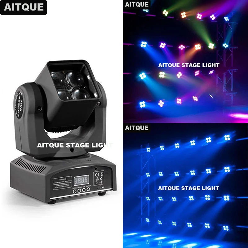 DJ Inno Pocket Mini ZOOM Moving Head Light 4x10 Вт 4в1 RGBW Сценический Эффект диско DMX KTV Club Lights | Лампы и