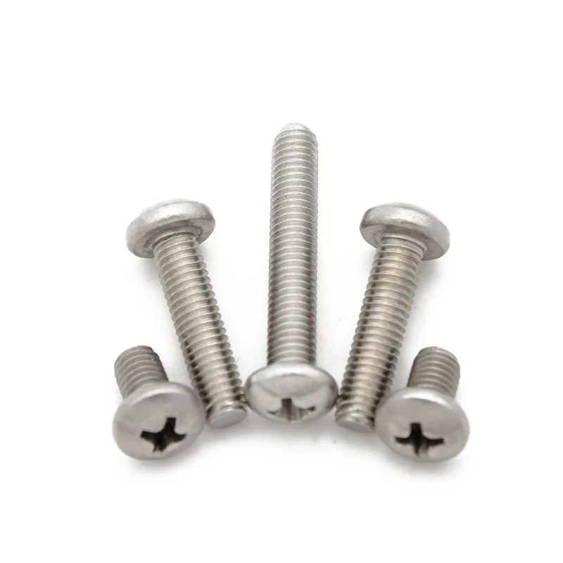 10pcs M2 M2.5 M3 round hair cross bolt pan head machine screw high strength screws bolts 304 stainless steel 3mm 45mm length|Screws| - AliExpress