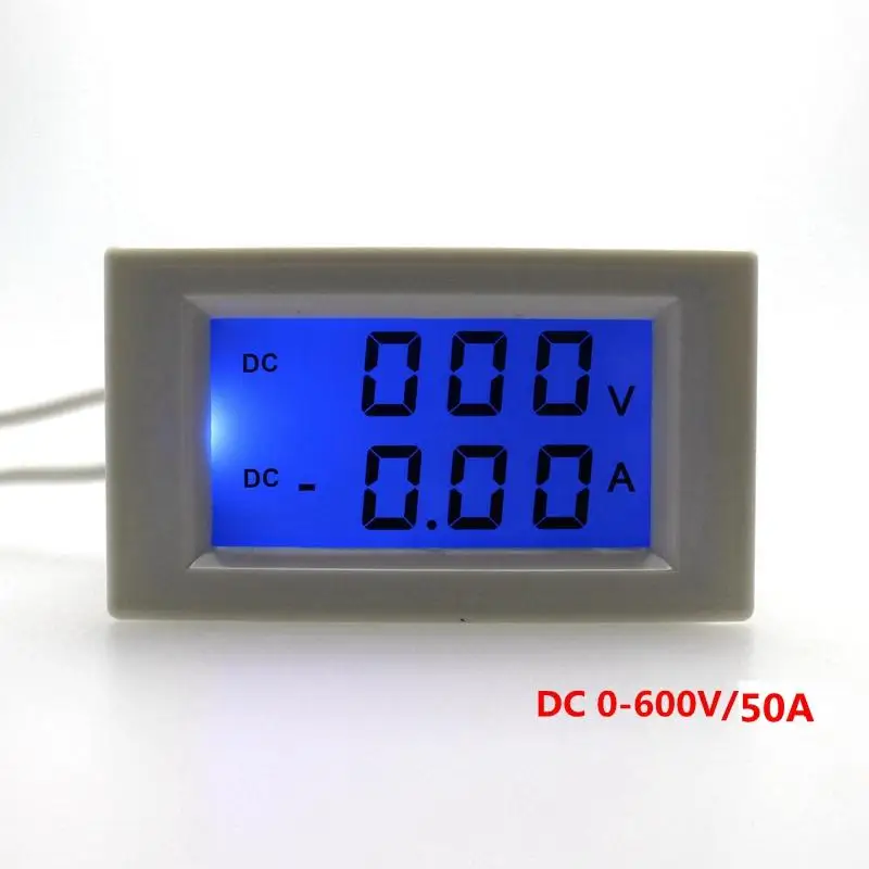 Цифровой двойной ЖК-дисплей постоянного тока 0-600 В/А, амперметр вольтметр, источник питания постоянного тока 3-40 В с синей подсветкой, амперметр