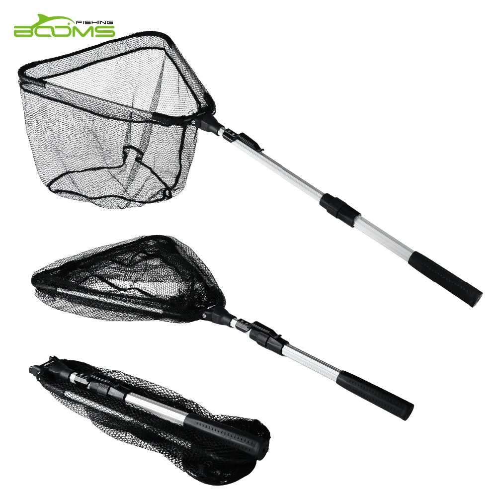 

Booms Fishing N4 Folded Fly Fishing Landing Net with Telescopic Handle, Compact Folding Net Nylon Mesh 71-193cm Fishing Tackle