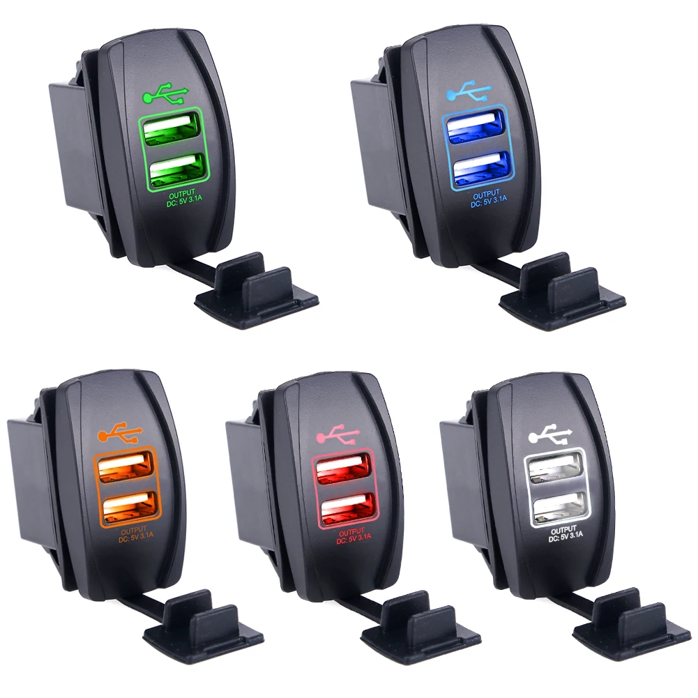 

Universal Car Charger Waterproof Dual Port Auto Adapter Outlet DC 12V 24V Mobile Phone Charger For Iphone xiaomi redmi