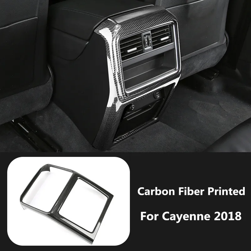 Carbon Fiber Printed Автомобильная задняя крышка для воздуховода из углеродного волокна, Формовочная отделка для Porsche Cayenne, аксессуары для укладки - Название цвета: Carbon Fiber Printed