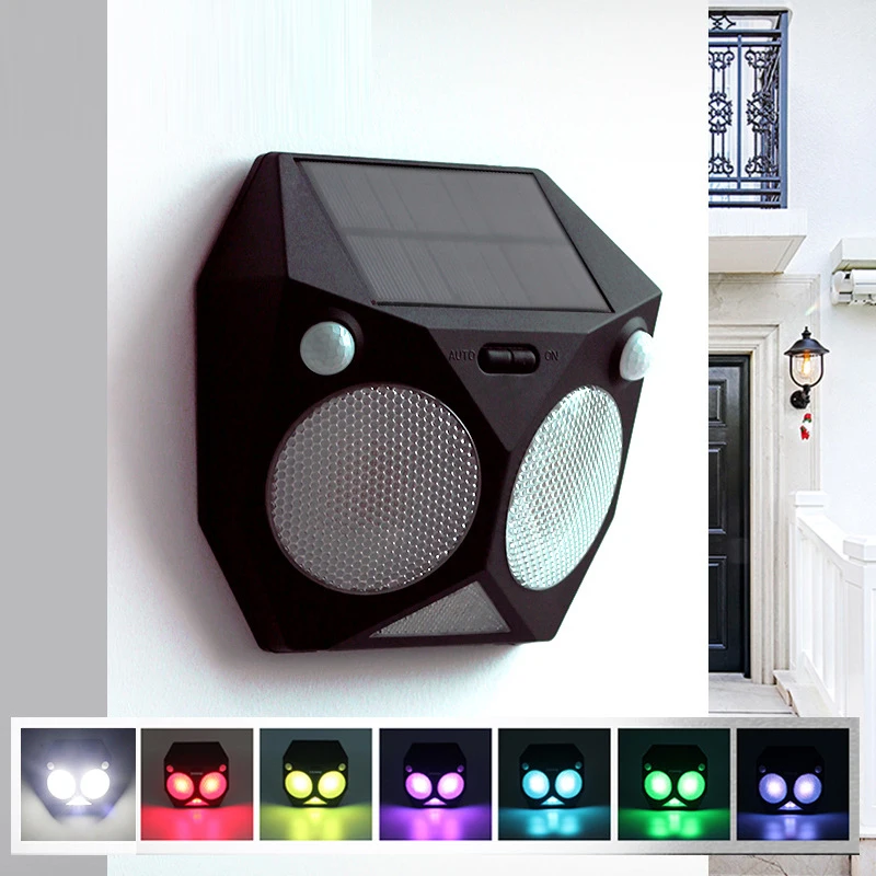 

POTENCO 5050 RGB LED Solar Lamp Street Lighting PIR Motion Solar Lights For Garden Decoration Outdoor Wall Lamps Emergency Light