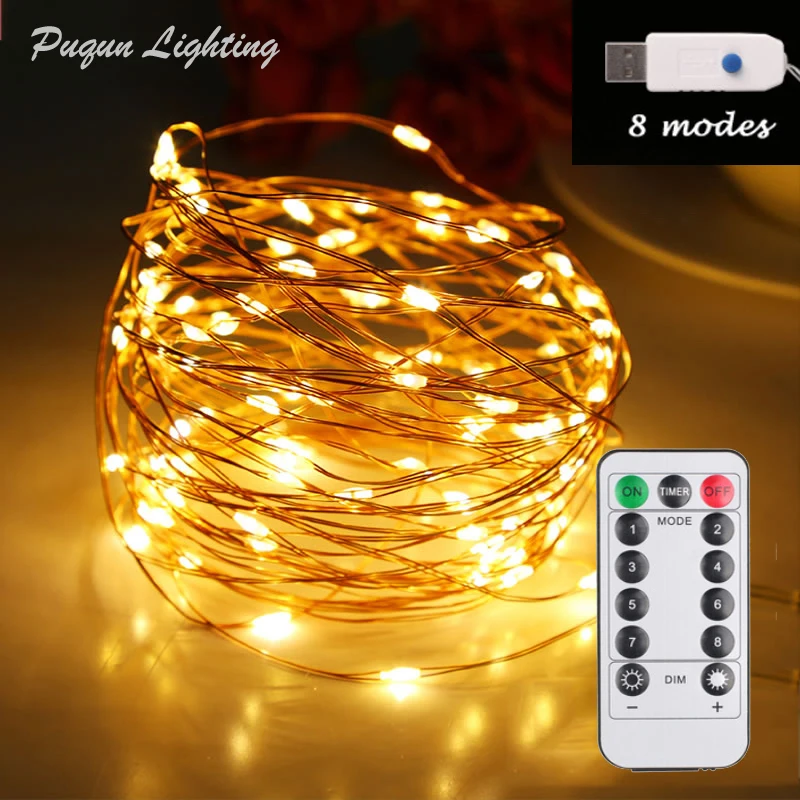 

Remote Control & Timer 5M 50LED / 10M 100 LED USB Powered Led String Light Christmas Garland Led Decoration Lights