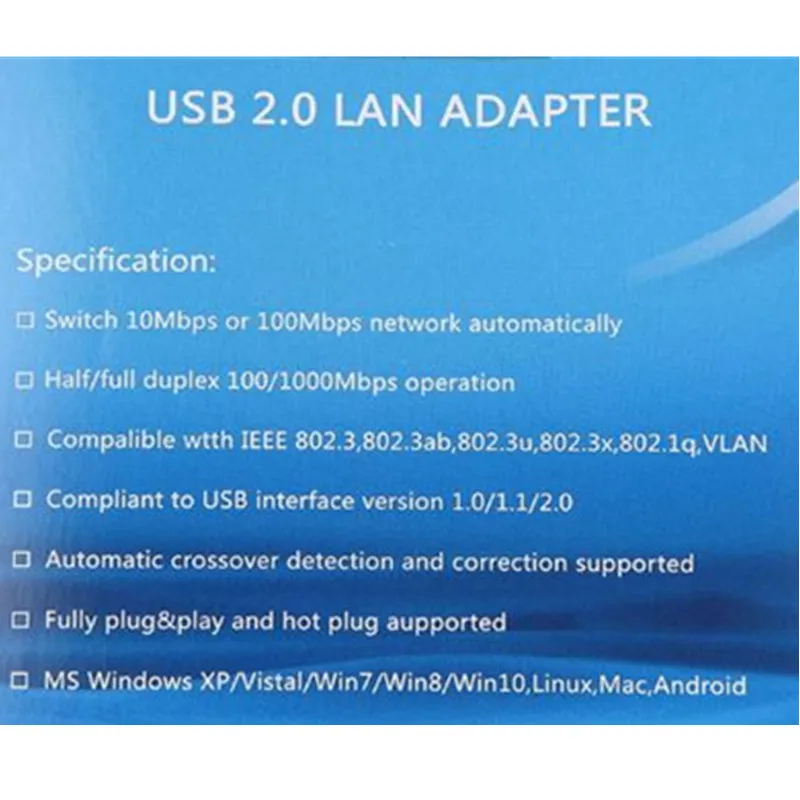 Сетевой адаптер KEBIDU с USB 2 0 на RJ45 сетевой Ethernet Asix 8152B для Mac OS ПК ноутбука SmartTV Win 10 7 8