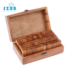 SZ STEAM 1 Sets Digital English letter seal Retro wooden box Financial office Christmas gifts Jewelry Box Home Decoration