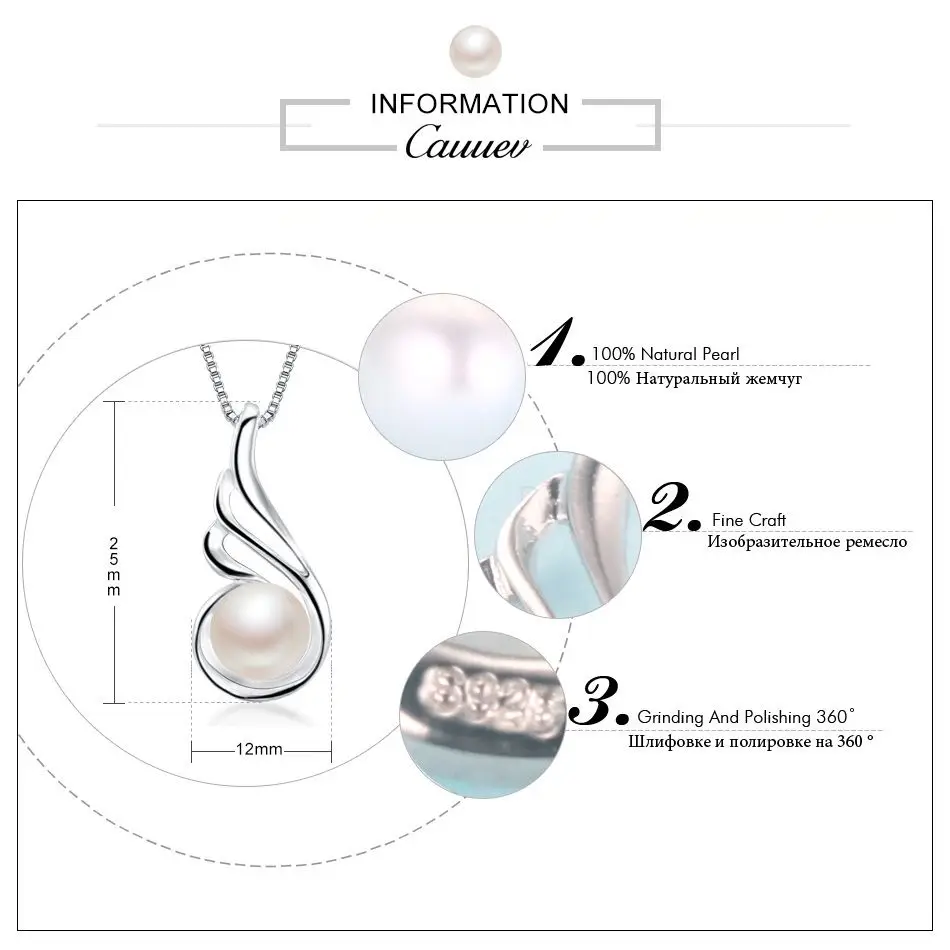 925 Sterling Silver Zircon Pendant Necklace for Women