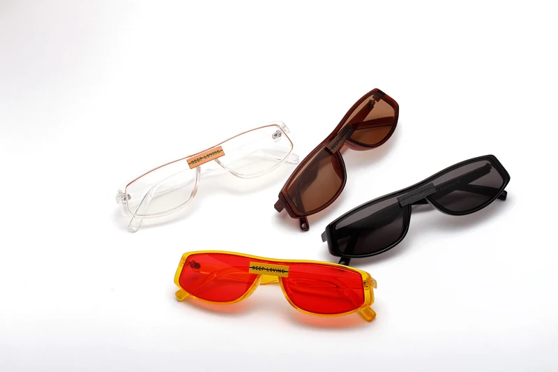 HBK итальянские Квадратные Солнцезащитные очки для женщин стильные дизайнерские ретро маленькие солнцезащитные очки карамельного цвета