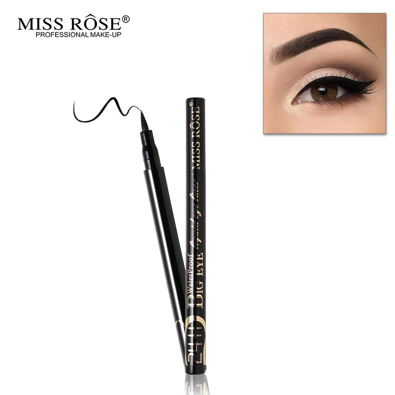 MISS ROSE Black Liquid Eyeliner Pen Eye Pencil Makeup Make Up Liner lasting Maquillage Cosmetic Waterproof |