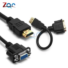 1080P HDMI мужчина к VGA HD-15 Женский видео адаптер конвертер кабель для HDTV PC как разъем
