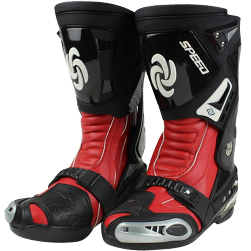 Motorcycle Boots Pro-biker SPEED Road Racing Leather Men Motocross Long Knee-high 3 Colors