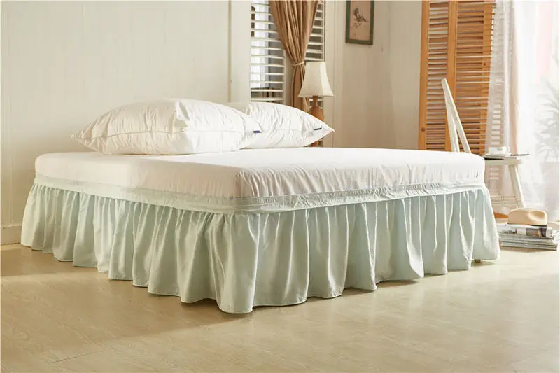 Кровать юбка 16 цветов матовая ткань кровать юбка без поверхности кровати эластичный пояс кровать юбка 40 см высота - Цвет: 15