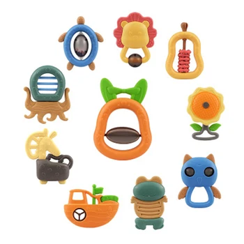 

6PCS Baby Early Educational Hand Rattle Music Sound Appease Toys Intelligence Grasping Gums Hand Bell