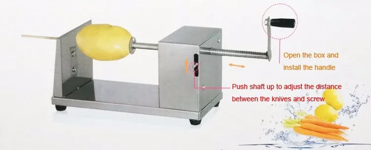 Новые инструменты для овощей из нержавеющей стали ручной Торнадо из нержавеющей стали спиральный картофель слайсер для резки чипа кухонные инструменты