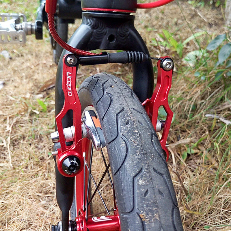 Высокое качество DIY складной тормозной суппорт для велосипеда тормоз CNC ультра легкий алюминиевый сплав короткие ноги V тормоз 85 г/красный/серебристый/черный Can Choo