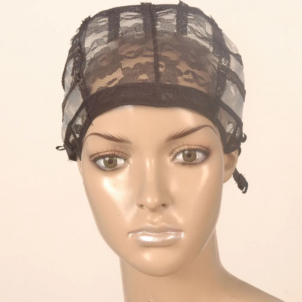 

5PCS/Lot Large Black Wig Making Cap Top Stretch Weaving Cap with adjustable Strap for making wigs