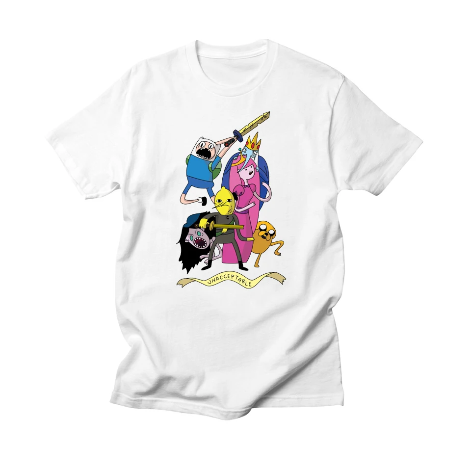 Adventure Time T Shirt 2019 New Men Printed t shirts Unique t-shirt Casual Funny Cartoon Short Sleeve Male Tops | Мужская одежда